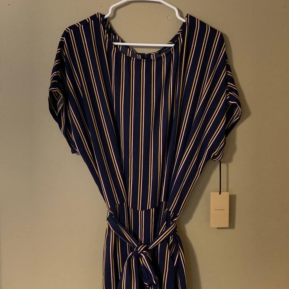 Navy Blue Stripe Romper